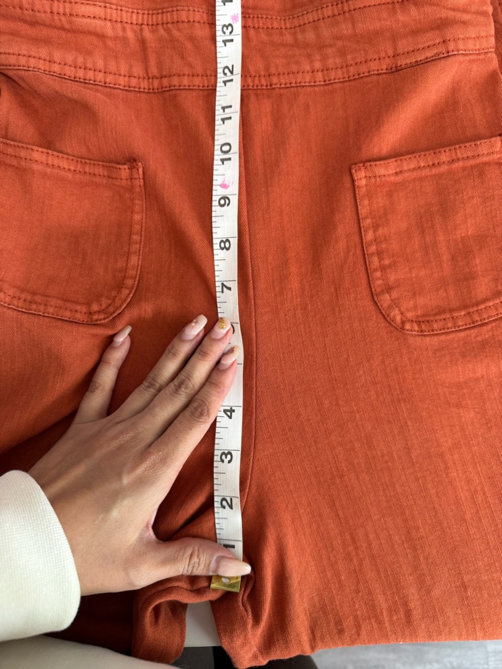 Montrez Wide Leg Jumpsuit Rust Orange Overalls Adjustable Top Boho Flare Pants - Picture 11 of 13